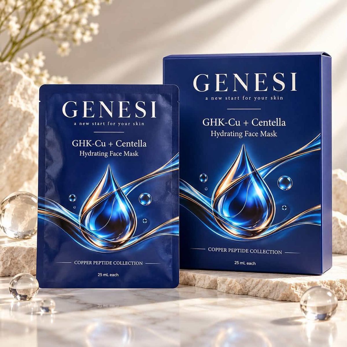 GENESI Copper Peptide Hydrating Face Mask – 5 Pack